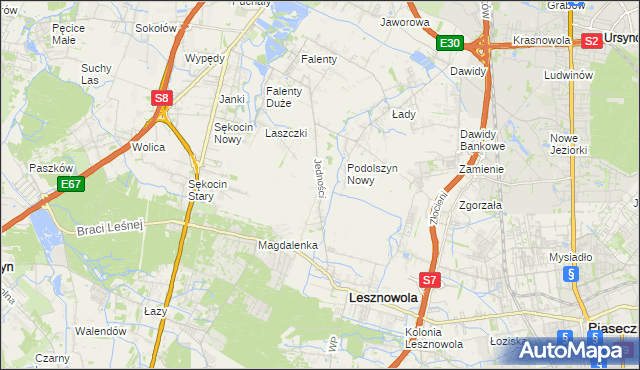 mapa Janczewice, Janczewice na mapie Targeo