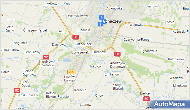 mapa Janówek Duranowski, Janówek Duranowski na mapie Targeo