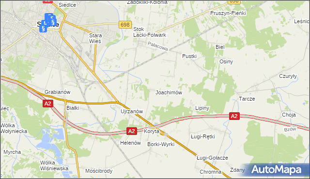 mapa Joachimów, Joachimów na mapie Targeo