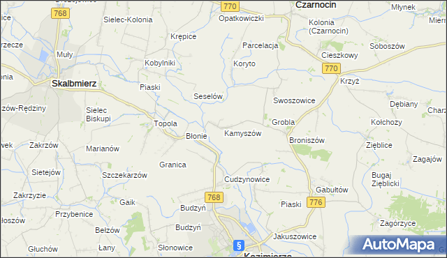 mapa Kamyszów, Kamyszów na mapie Targeo