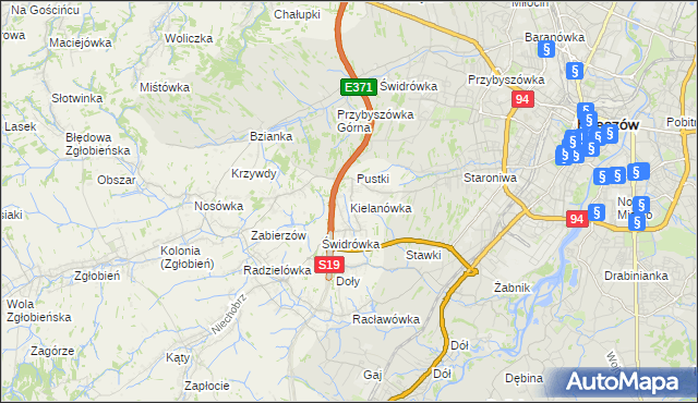 mapa Kielanówka, Kielanówka na mapie Targeo