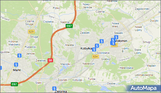 mapa Kobyłka, Kobyłka na mapie Targeo