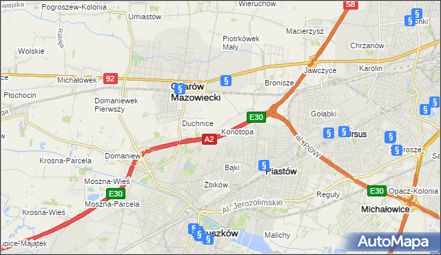 mapa Konotopa gmina Ożarów Mazowiecki, Konotopa gmina Ożarów Mazowiecki na mapie Targeo