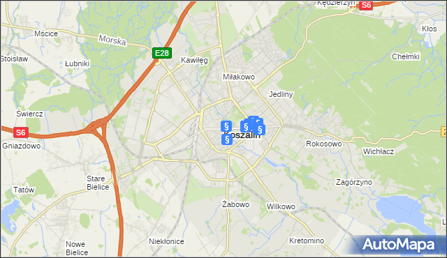 mapa Koszalina, Koszalin na mapie Targeo