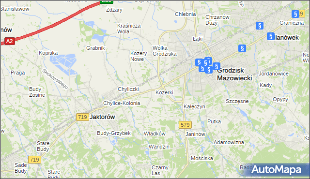 mapa Kozerki, Kozerki na mapie Targeo