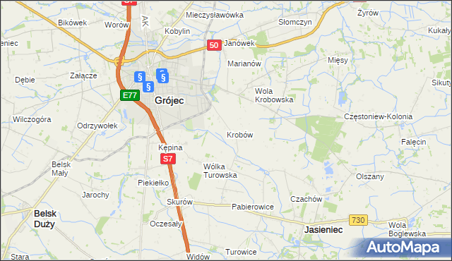 mapa Krobów, Krobów na mapie Targeo