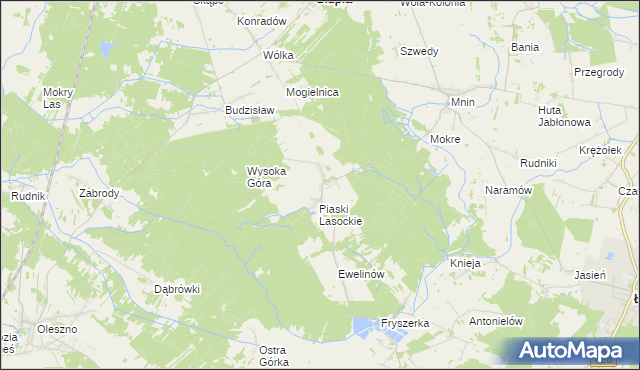 mapa Lasocin gmina Łopuszno, Lasocin gmina Łopuszno na mapie Targeo