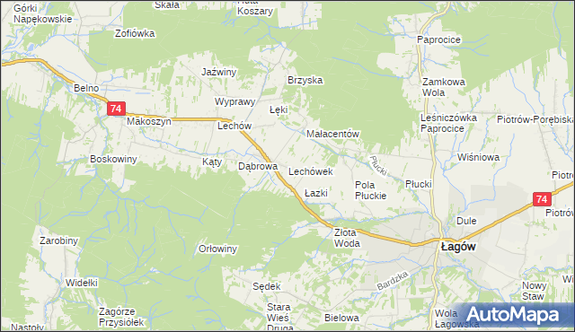 mapa Lechówek, Lechówek na mapie Targeo