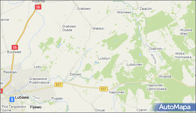 mapa Lubstyn, Lubstyn na mapie Targeo