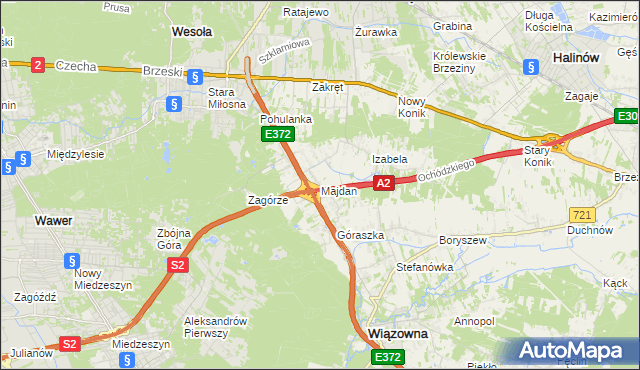 mapa Majdan gmina Wiązowna, Majdan gmina Wiązowna na mapie Targeo