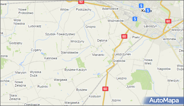 mapa Marianki gmina Kutno, Marianki gmina Kutno na mapie Targeo