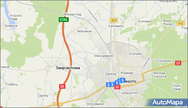 mapa Maryszewice, Maryszewice na mapie Targeo