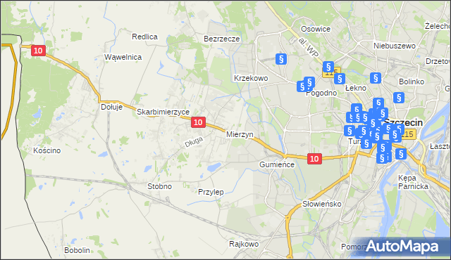mapa Mierzyn gmina Dobra (Szczecińska), Mierzyn gmina Dobra (Szczecińska) na mapie Targeo