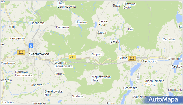 mapa Mojusz, Mojusz na mapie Targeo