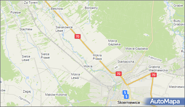mapa Mokra Prawa, Mokra Prawa na mapie Targeo