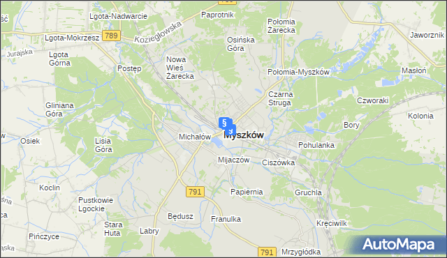 mapa Myszków, Myszków na mapie Targeo