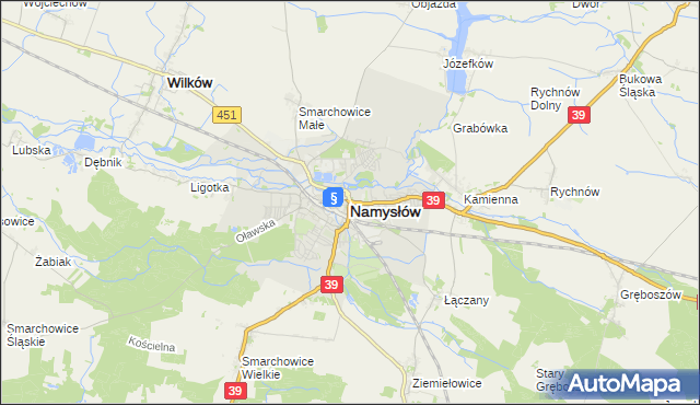 mapa Namysłów, Namysłów na mapie Targeo