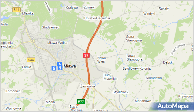 mapa Nowa Wieś gmina Szydłowo, Nowa Wieś gmina Szydłowo na mapie Targeo