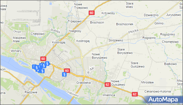 mapa Nowe Boryszewo, Nowe Boryszewo na mapie Targeo