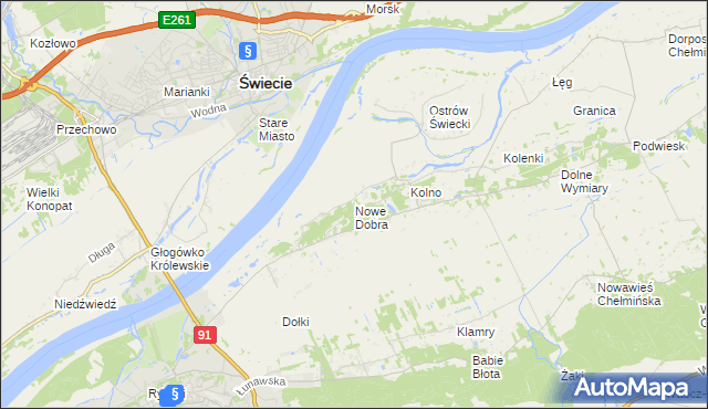 mapa Nowe Dobra gmina Chełmno, Nowe Dobra gmina Chełmno na mapie Targeo