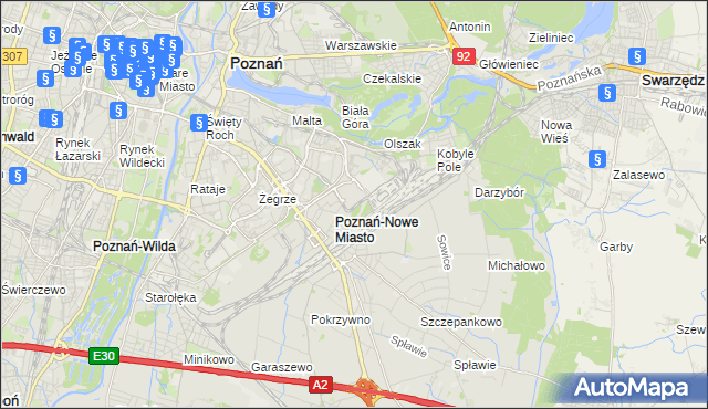 mapa Nowe Miasto gmina Poznań, Nowe Miasto gmina Poznań na mapie Targeo