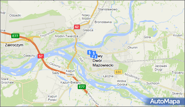 mapa Nowy Dwór Mazowiecki, Nowy Dwór Mazowiecki na mapie Targeo