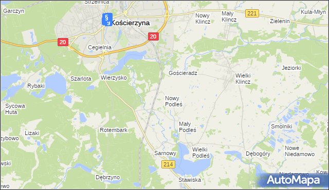 mapa Nowy Podleś, Nowy Podleś na mapie Targeo