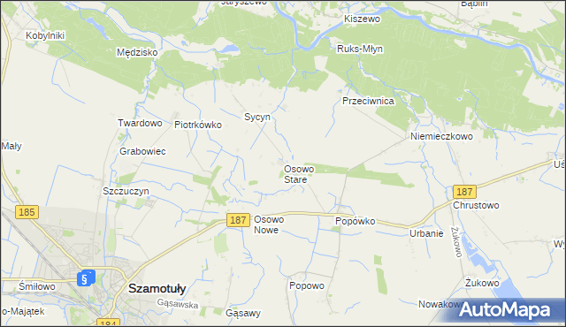 mapa Osowo Stare, Osowo Stare na mapie Targeo