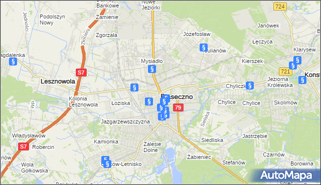 mapa Piaseczno, Piaseczno na mapie Targeo