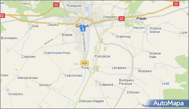 mapa Podrzecze gmina Piaski, Podrzecze gmina Piaski na mapie Targeo