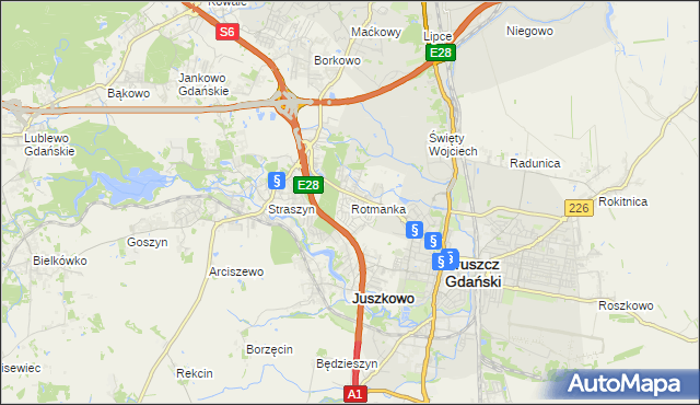 mapa Rotmanka, Rotmanka na mapie Targeo