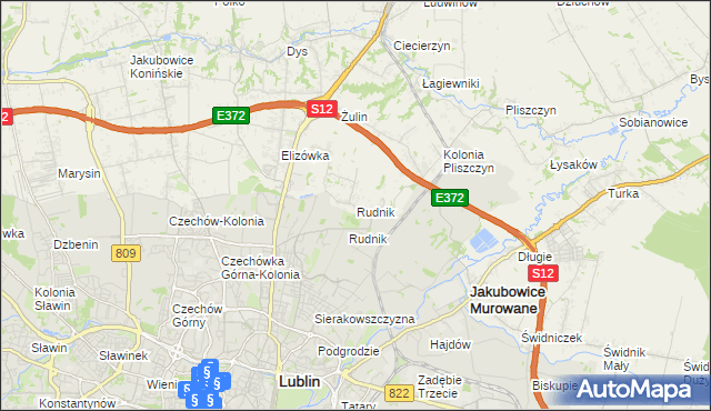 mapa Rudnik gmina Wólka, Rudnik gmina Wólka na mapie Targeo