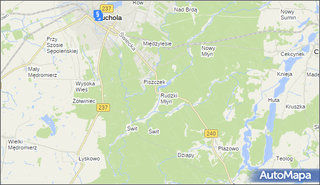 mapa Rudzki Młyn, Rudzki Młyn na mapie Targeo