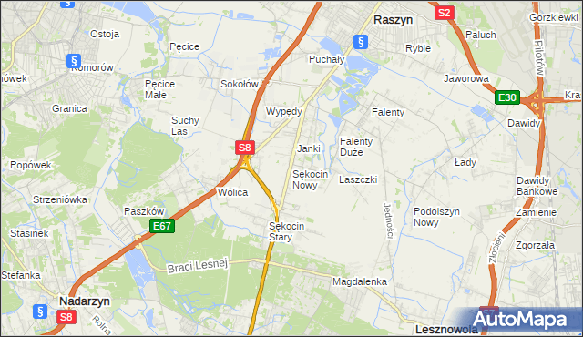 mapa Sękocin Nowy, Sękocin Nowy na mapie Targeo