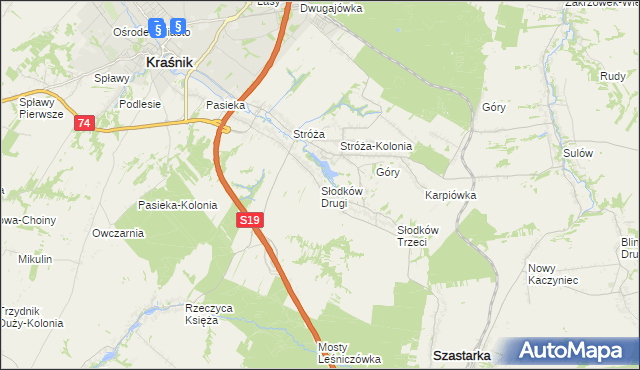 mapa Słodków Drugi, Słodków Drugi na mapie Targeo