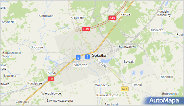 mapa Sokółka, Sokółka na mapie Targeo