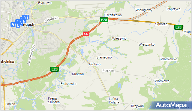 mapa Stanięcino, Stanięcino na mapie Targeo