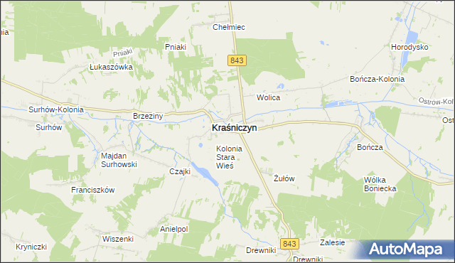 mapa Stara Wieś gmina Kraśniczyn, Stara Wieś gmina Kraśniczyn na mapie Targeo