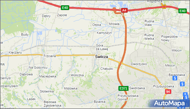 mapa Świlcza, Świlcza na mapie Targeo