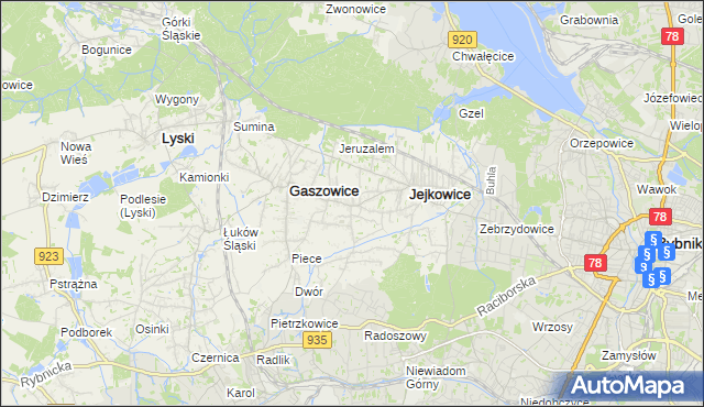 mapa Szczerbice, Szczerbice na mapie Targeo