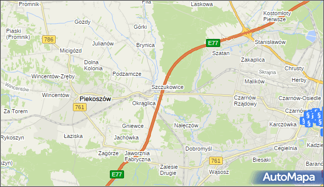 mapa Szczukowskie Górki, Szczukowskie Górki na mapie Targeo