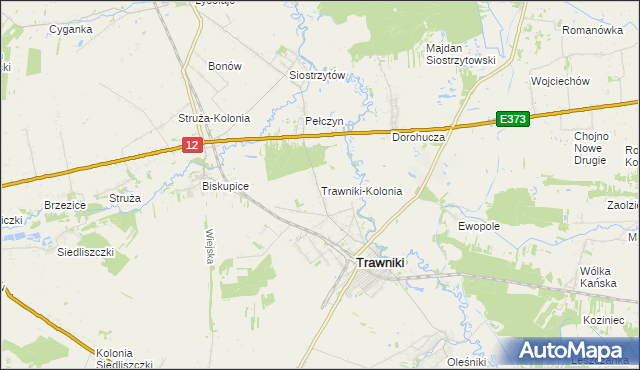 mapa Trawniki-Kolonia, Trawniki-Kolonia na mapie Targeo