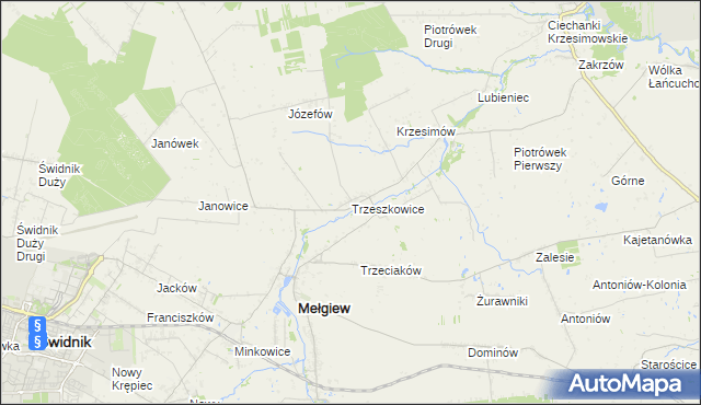 mapa Trzeszkowice, Trzeszkowice na mapie Targeo