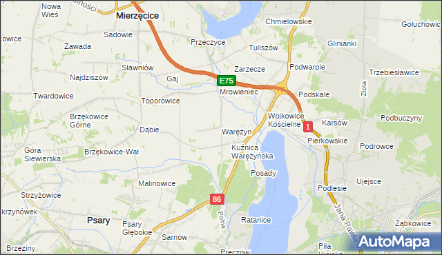 mapa Warężyn, Warężyn na mapie Targeo