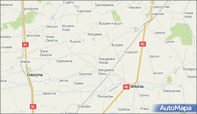 mapa Wargawka Młoda, Wargawka Młoda na mapie Targeo