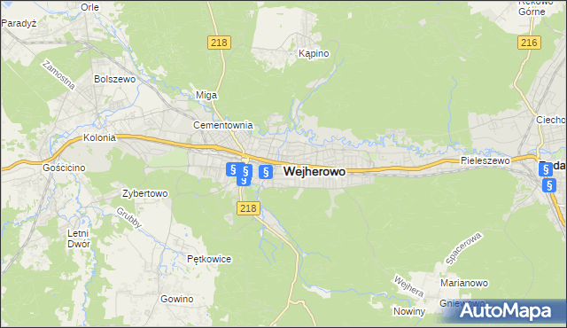 mapa Wejherowo, Wejherowo na mapie Targeo