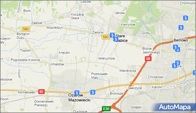 mapa Wieruchów, Wieruchów na mapie Targeo