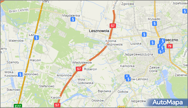 mapa Wilcza Góra gmina Lesznowola, Wilcza Góra gmina Lesznowola na mapie Targeo