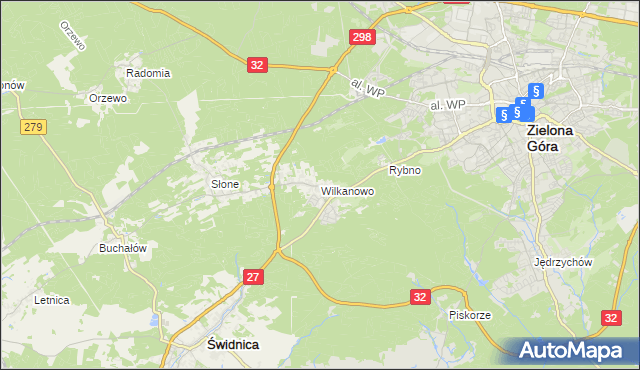 mapa Wilkanowo gmina Świdnica, Wilkanowo gmina Świdnica na mapie Targeo