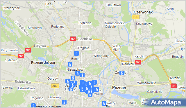 mapa Winogrady, Winogrady na mapie Targeo